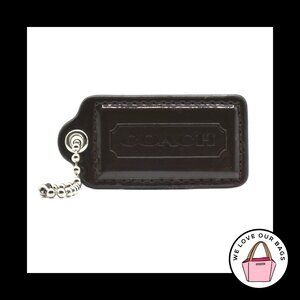 2.5" Large COACH Mahogany Brown Patent Leather Fob Bag Charm Keychain Hang Tag